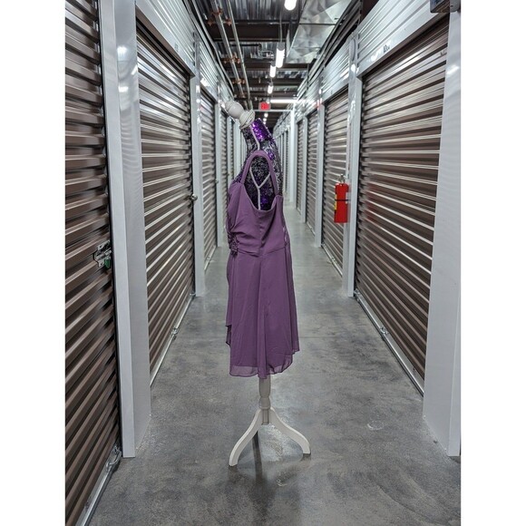 David's Bridal Size 20 Purple Hydrangea Chiffon Formal Dress - Picture 3 of 6